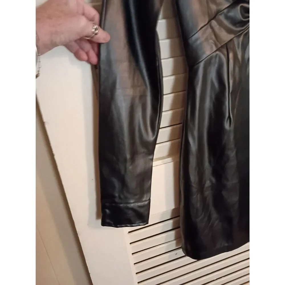 Forever 21 Black Faux Leather Twist-Front Mini Dress